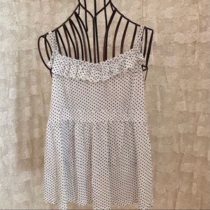 Torrid Size 2 White with Navy Blue Polka-Dot Cami